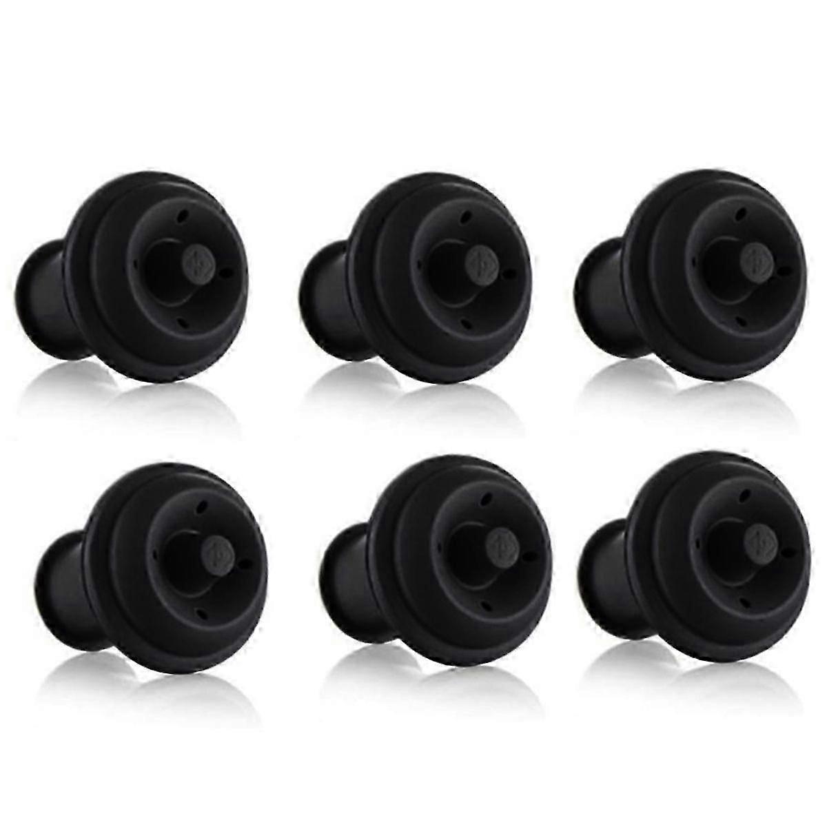 Set de 6 pièces Weinschoner, Vakuumstopfen, Weinstopper, wiederverwendbarer Flaschenverschluss Hlt den Vakuumpumpenstopper
