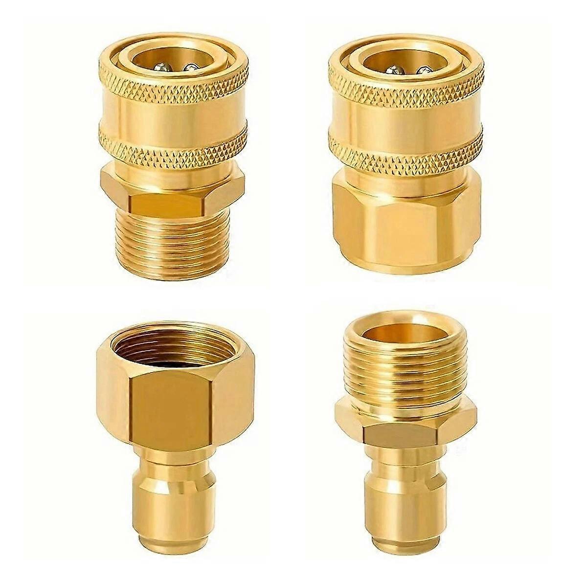 4PCS Pressure Washer Adapter Set Quick Disconnect Kit M22 Swivel 3/8'' Connects