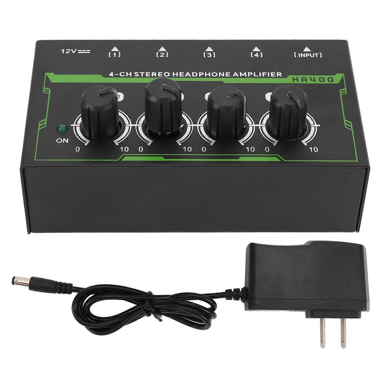 High Power 4-Channel Stereo Headphone Amplifier for Studio & Stage with US Plug