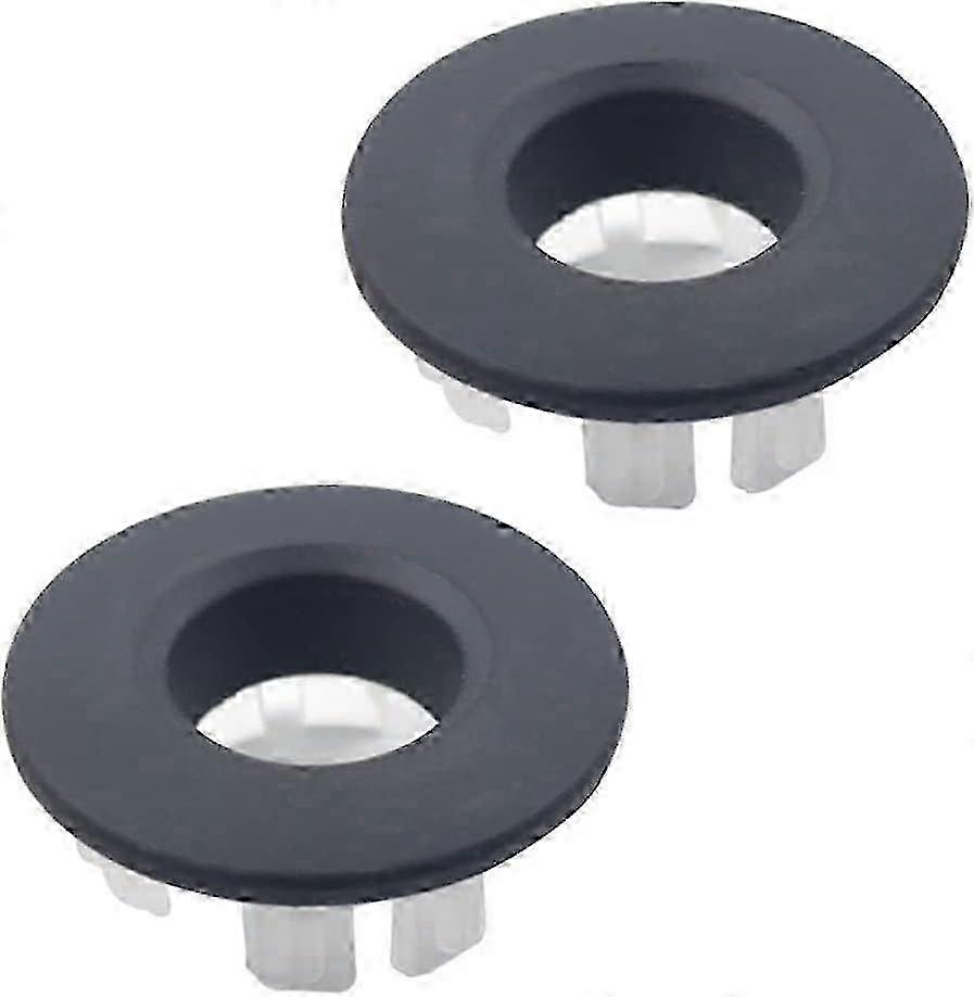 2Pcs Matte Black Sink Overflow Ring Cover for Bathroom Basin and Kitchen Round Drain Parts