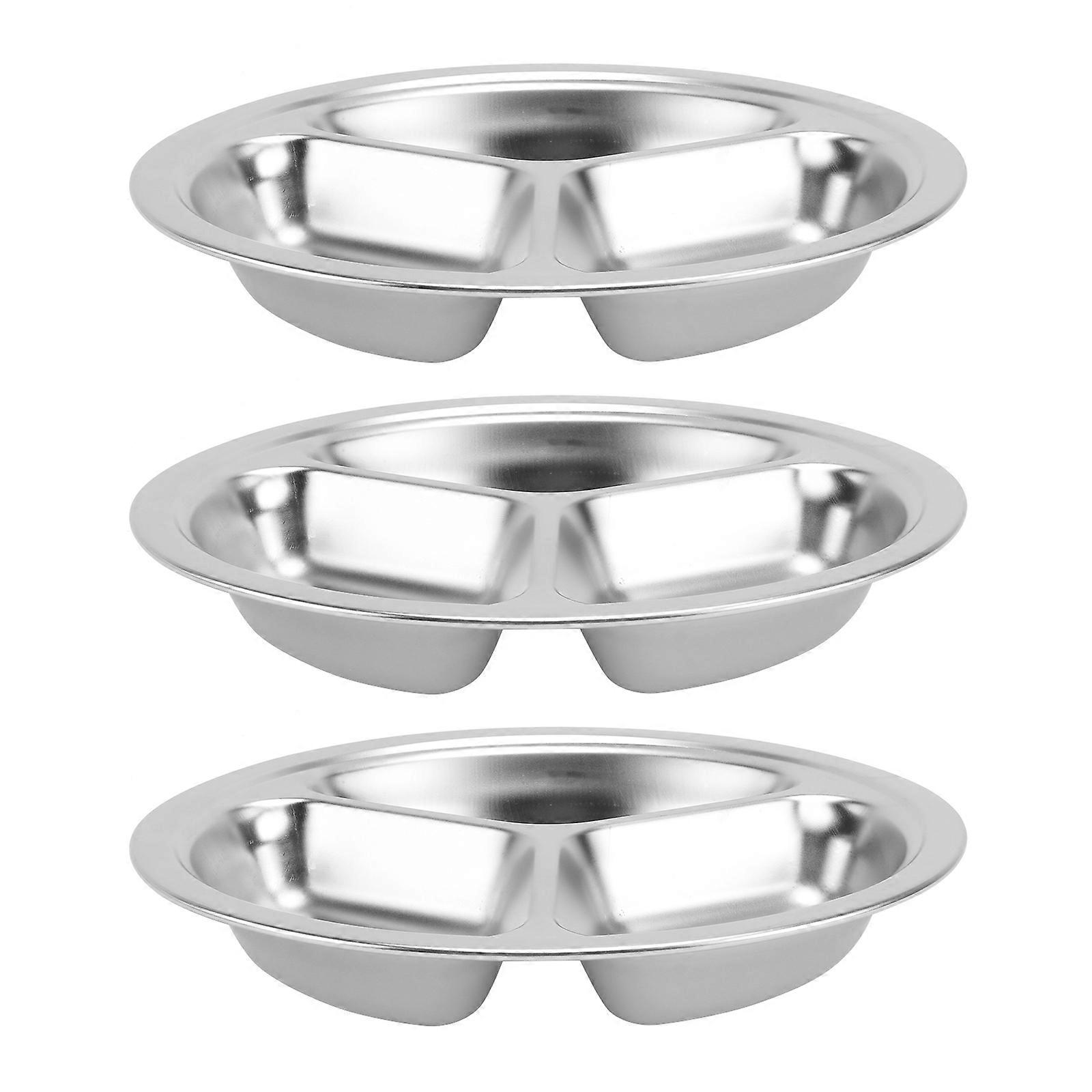 Easy-to-Clean Round Plates with Separate Compartments for Versatile Dining Needs