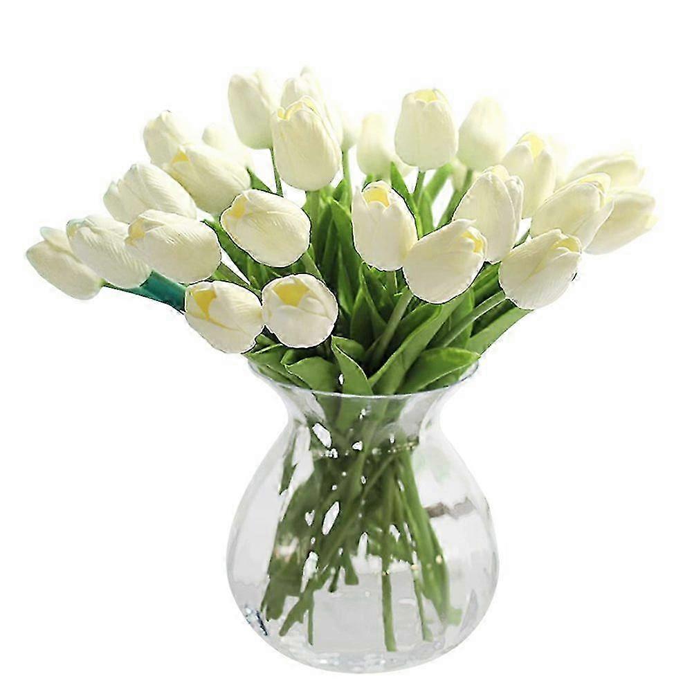 2025 20pcs white and tulip simulation flower