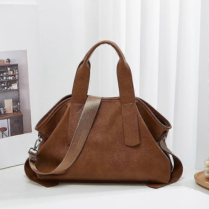 Large Capacity Portable Women's Bag Korean Version of Solid Color Simple Single Shoulder Crossbody Bag Commuter Leisure Tote Bag Tide
