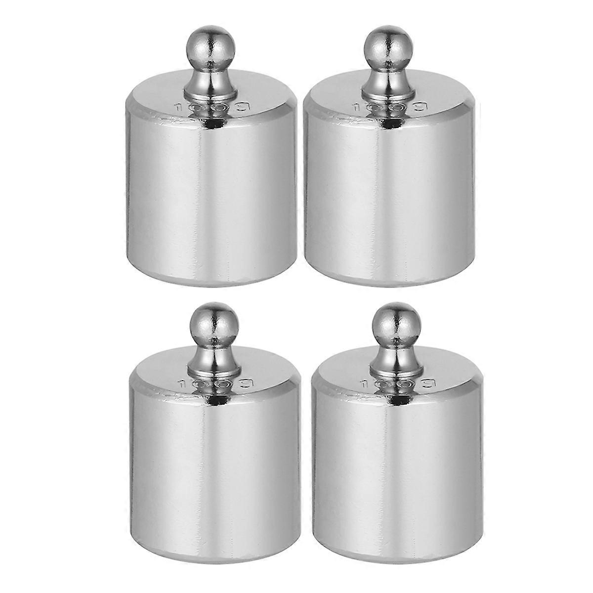100G Weights 4Pcs Silver Steel Calibration for Balance Use with Precision