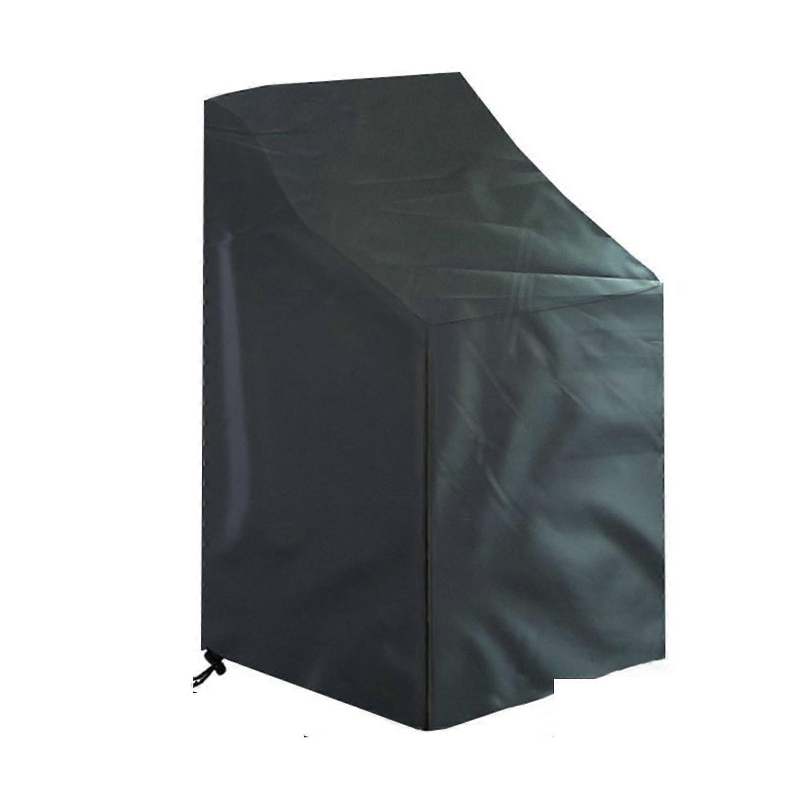 Protective cover for stacked chairs with drawstring, Black, outdoor use (Color : B)