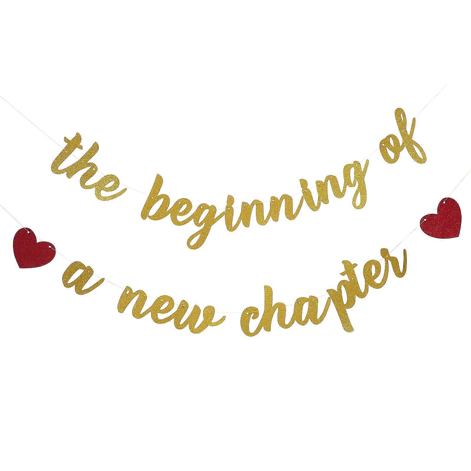 Golden New Beginning Banner 1Set Decorative Paper Banner for Effortless Setup and Decor