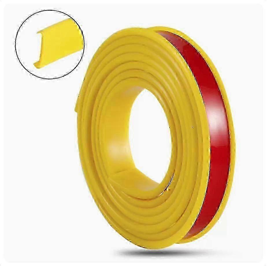 2m / 10m x 16mm U字型自己接着エッジバンディング、キャビネット修理用フレキシブル家具エッジプロテクター - イエロー10m