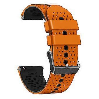 Zweifarbiges Silikonarmband für Honor Watch GS 3 - Orange/Schwarz