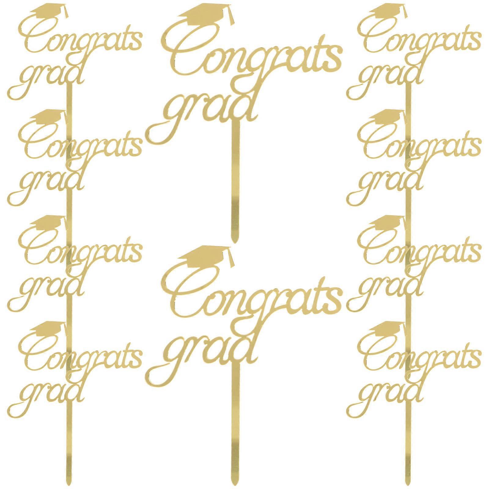 Graduation Cupcake Toppers Cake Food Decor Graduation Cap Shape Families Party Hosts 10Pcs