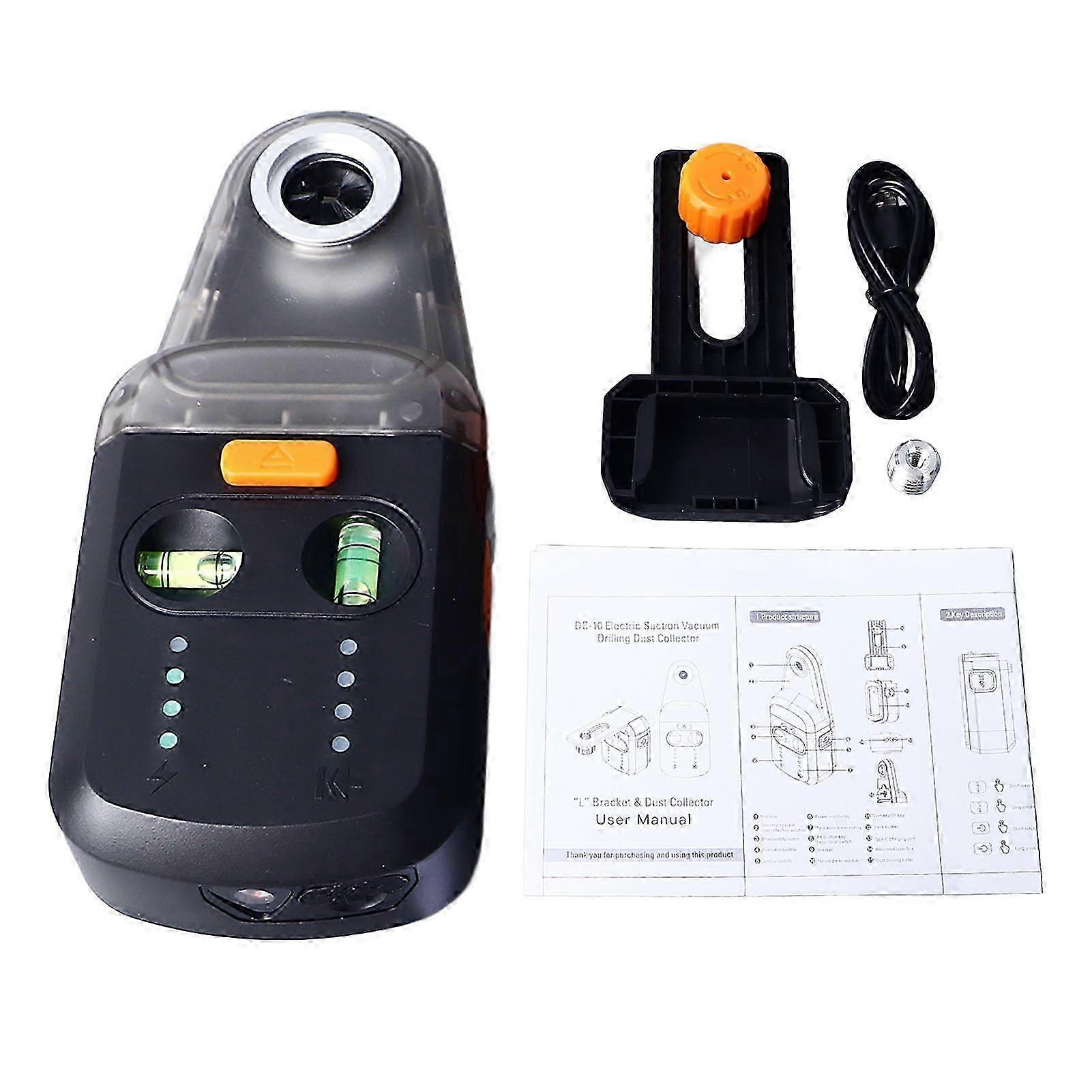 Electric Drill Dust Collector 2 in 1 with Laser Level & Bubble Level for Wall Work