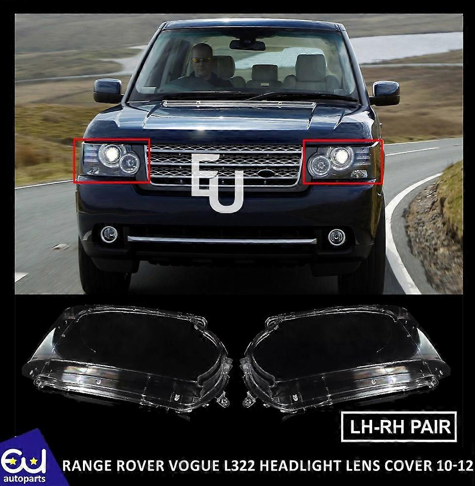 Passend für: PAAR LINKS RECHTS SCHEINWERFER OBJEKTIV ABDECKUNG LAMPE FÜR RANGE ROVER VOGUE L322 2010-2012