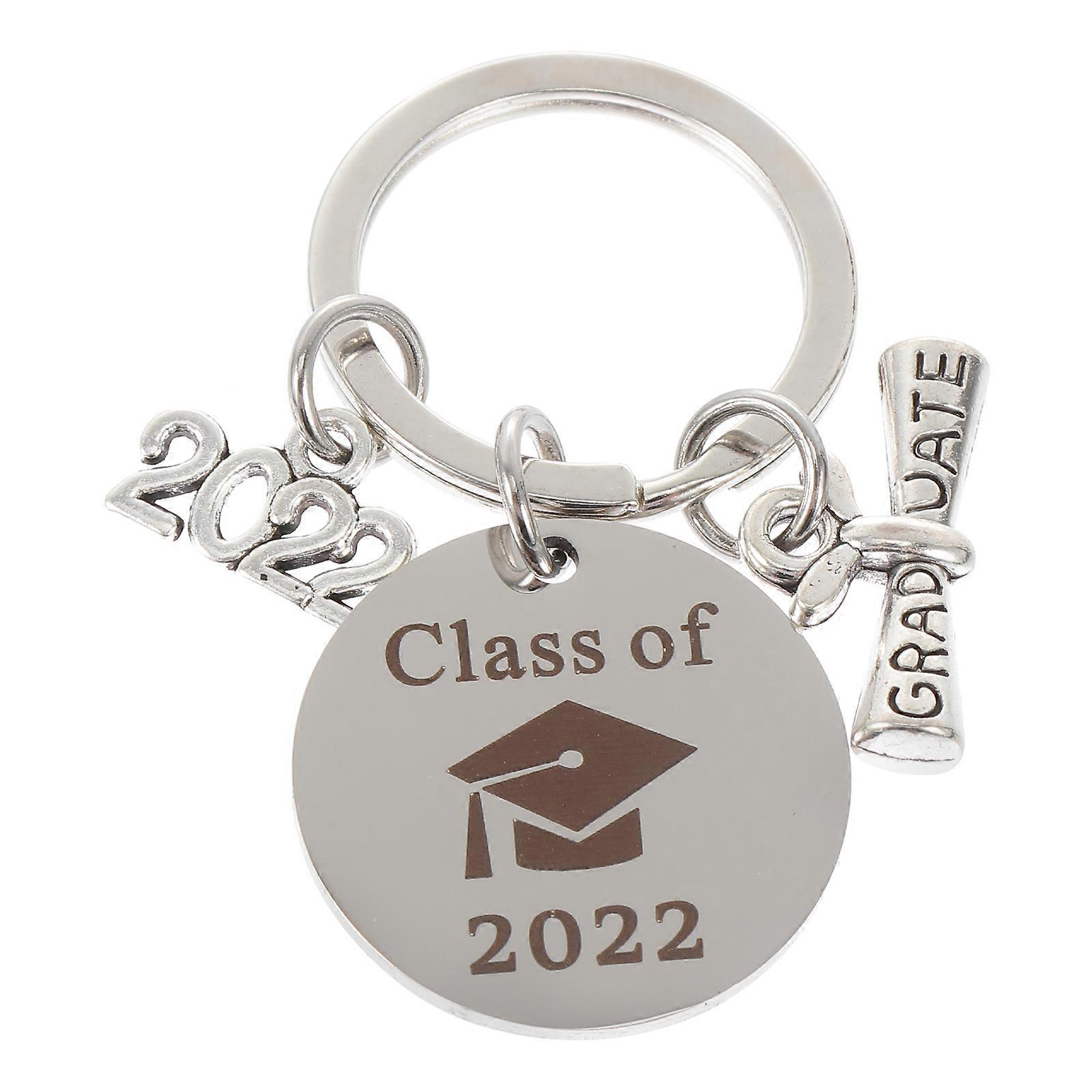 Grad Keychain Souvenir Keychain Silver Commemorative Key Decor 2022 Graduation Season 1Set