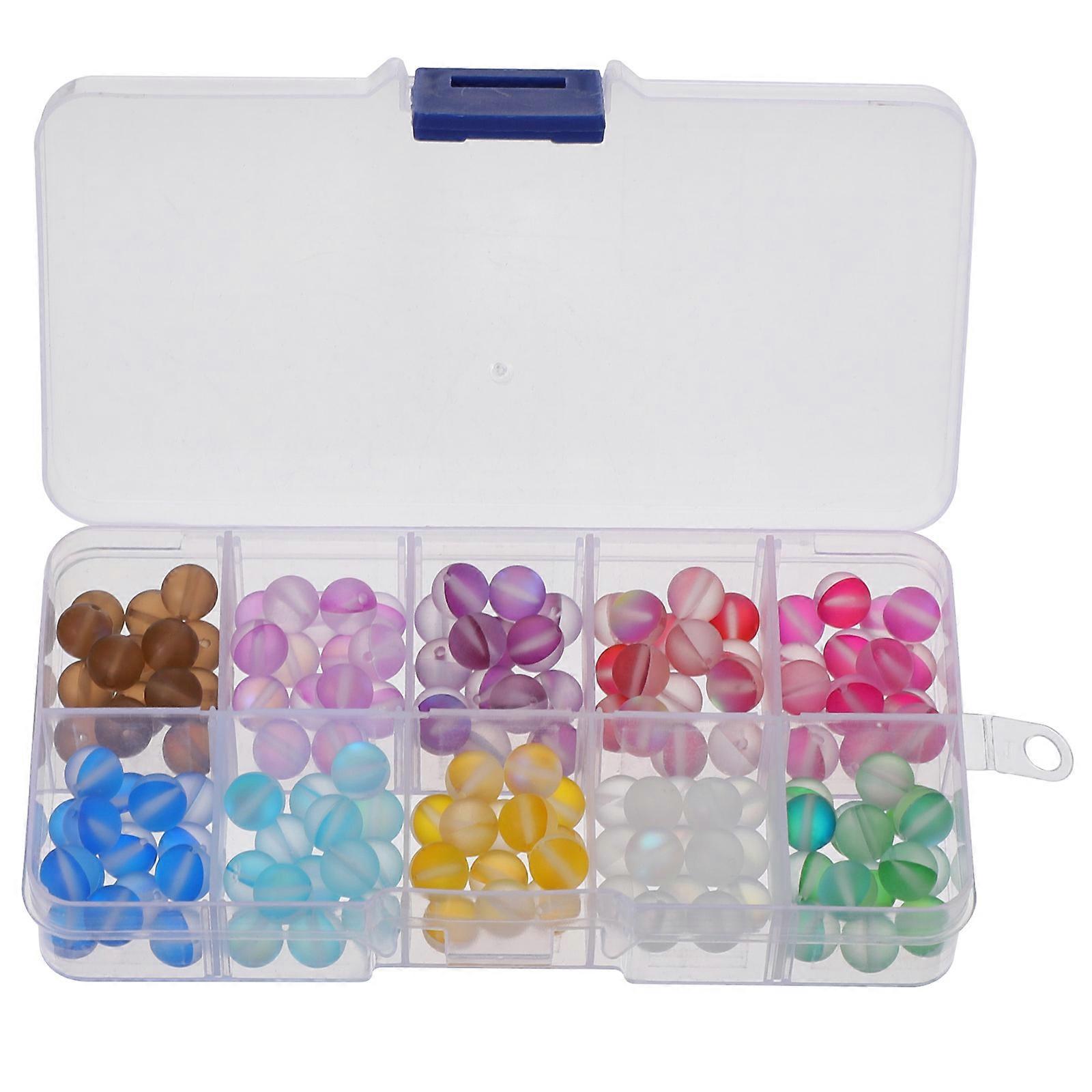 Matte Glass Beads for Jewelry Making Assorted Color Round Frosted Beads with Hole 150pcs