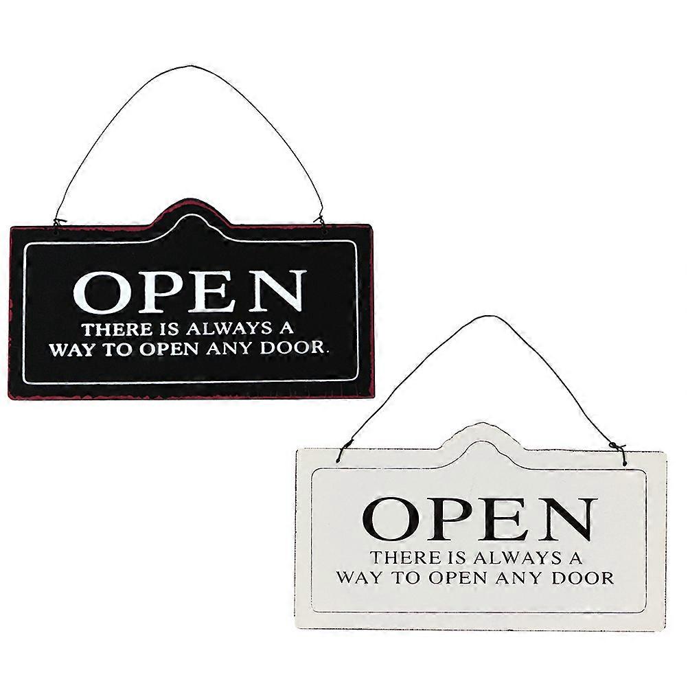 Wooden Open Closed Sign for Stores Office Restaurants Decorative House Number Plaque 2pcs