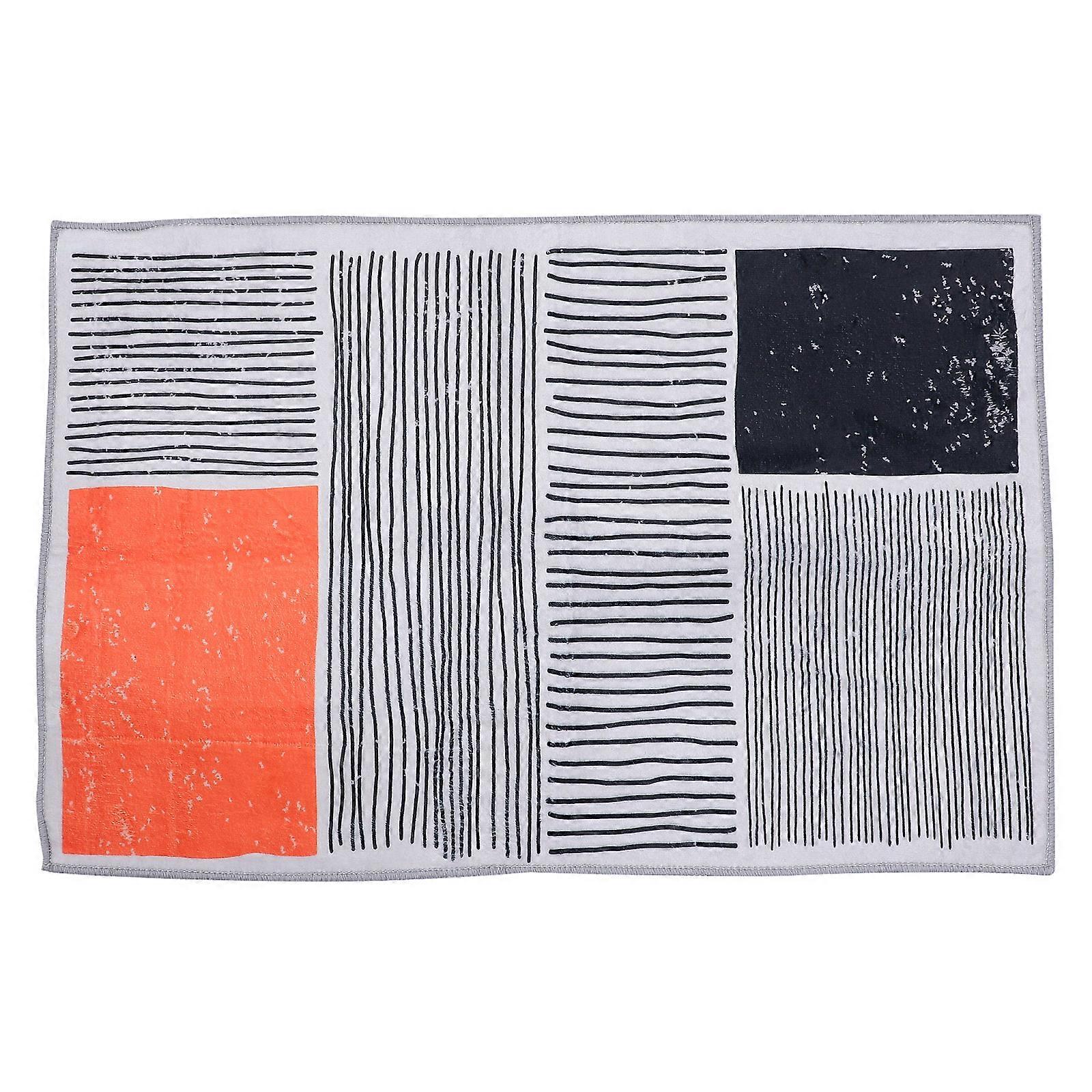 Modern Rug Indoor Printed Carpet Non-slip Water-resistant Square Foot Mat 1Pc