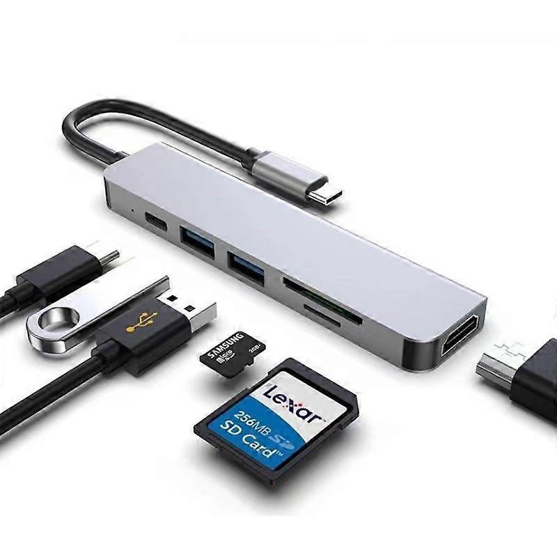 USB C Hub HDMI, USB C Dongle MacBook Pro Adapters with 100W PD, Gray