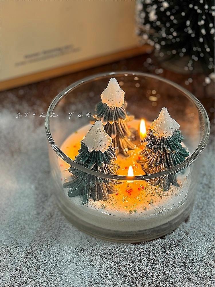 Christmas Tree Candle Aromatherapy Gift Holiday Decor - 【Snow branches falling from the tree】: Pink