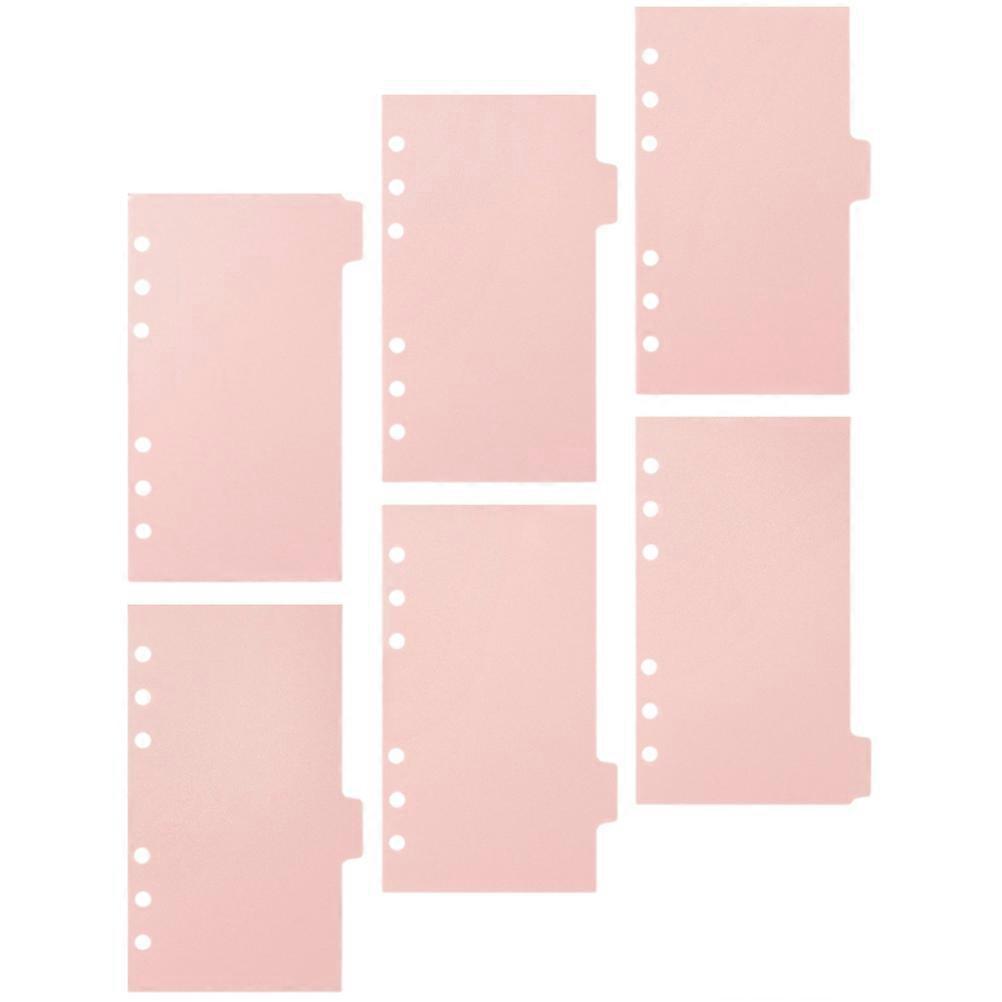 Paper Dividers Binder Divider Paper Document Sorting School Office Home Use 6Sheets Pink 22.00X15.00X0.10CM PP