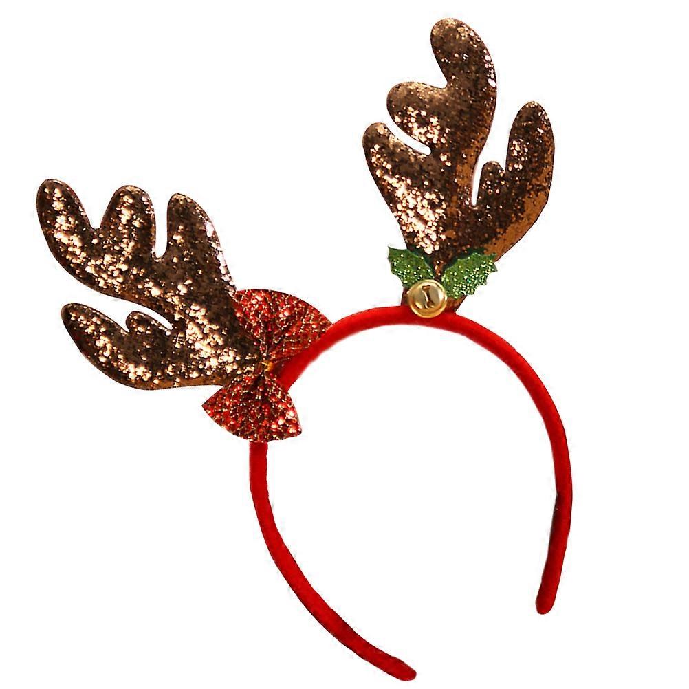 Cartoon Design Reindeer Antlers Buckle With Bells For Holiday Headbands 1Pc