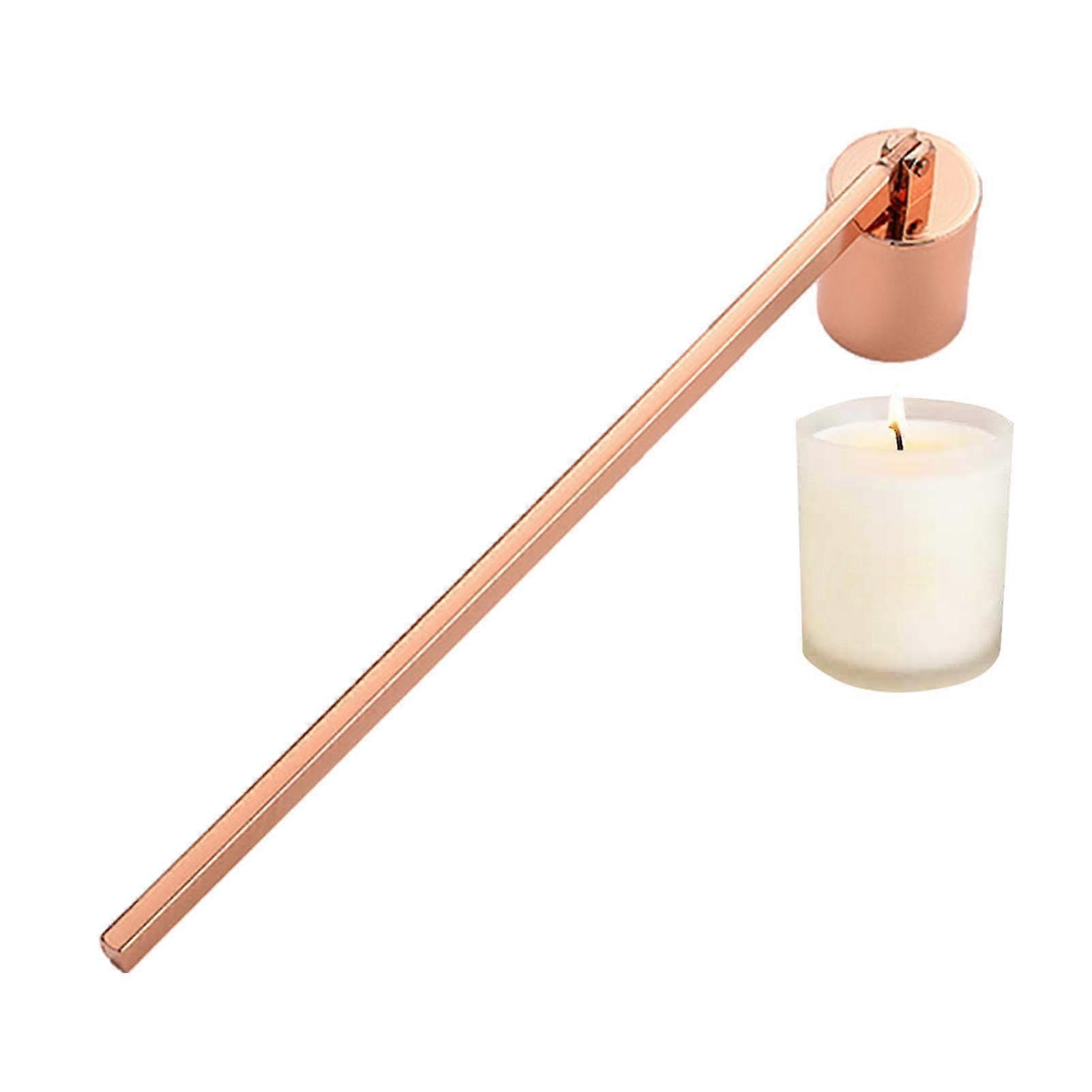 Candle Snuffer with Long Handle, Rose Gold Candle Extinguisher Tool for Safe Wick Flame Extinguishing and Clear Shadows