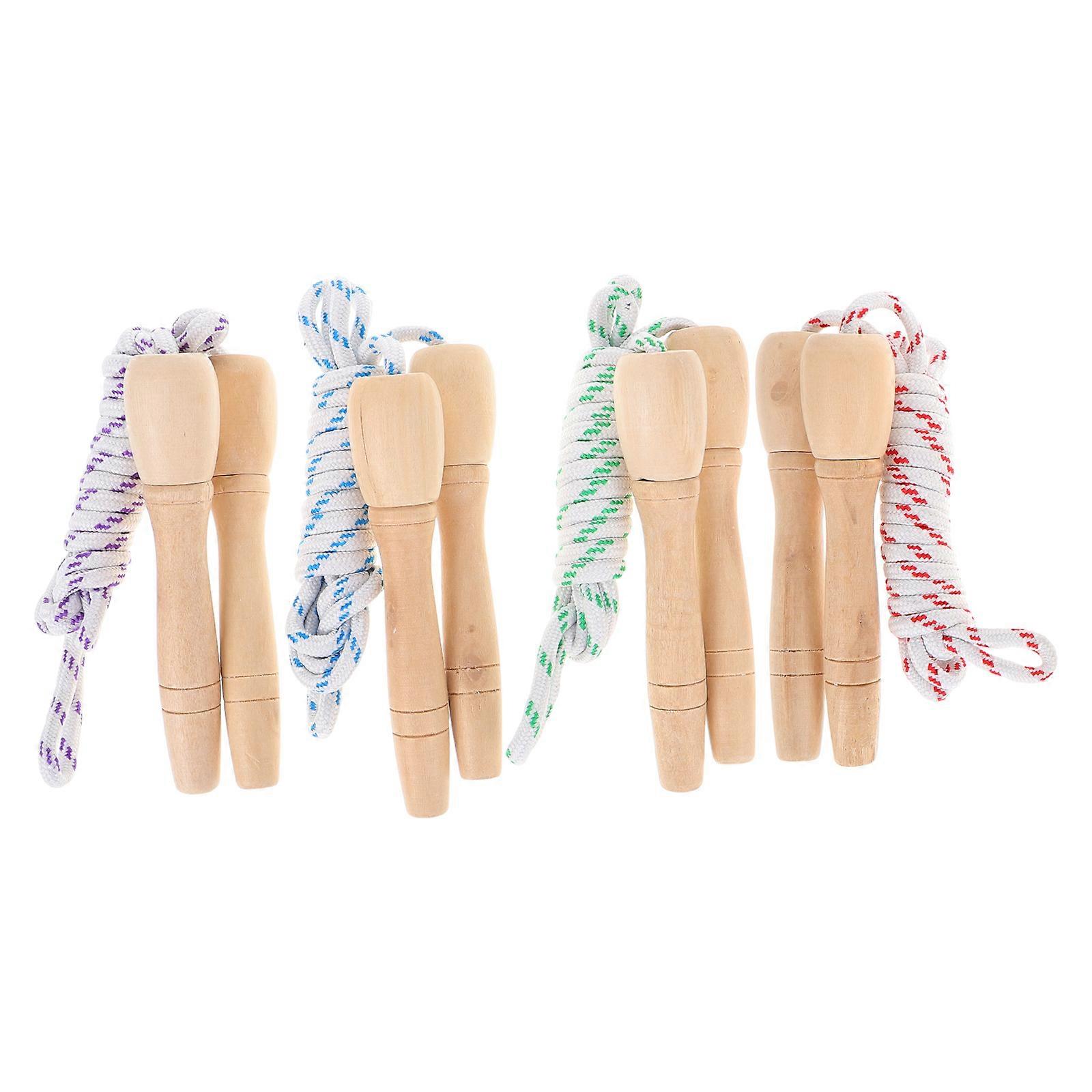 Adjustable Jump Rope for Fitness Training Exercise Toy Round Handle Traditional Design Assorted Color 260x3.5 Cm 4Set
