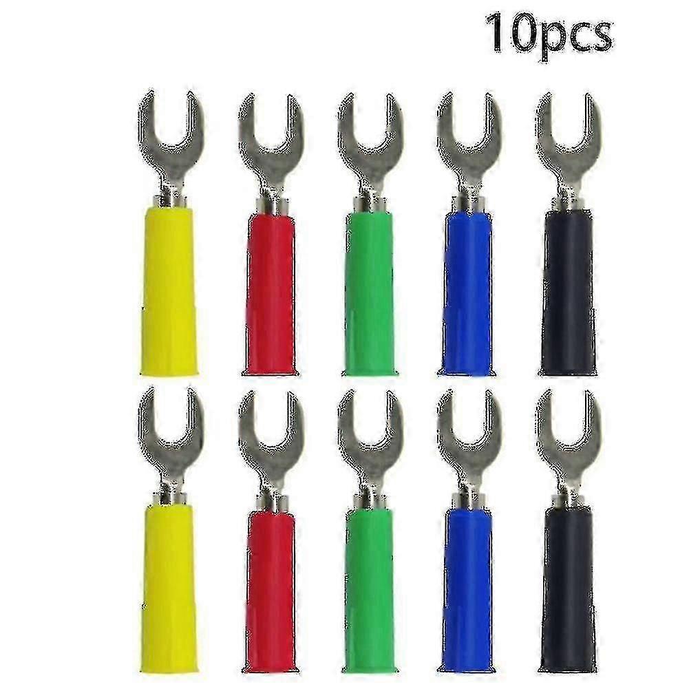 P4002 10pcs 5color Insert Type U Type And Y Type Insert Harpoon Welding Insert 4mm Banana Plug Spade