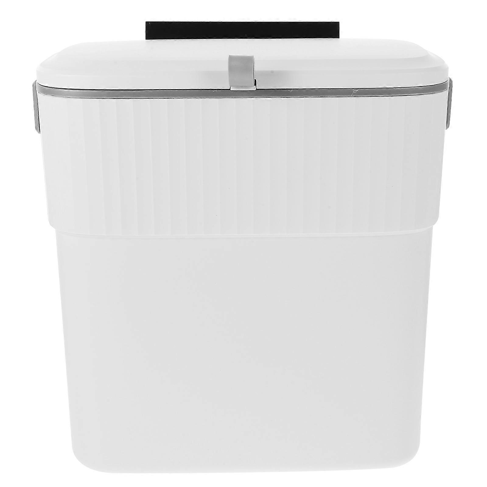 Mini Trash Can Modern Kitchenware Garbage Container Bin 26x15x27.5cm White Odor Prevention 1Pcs