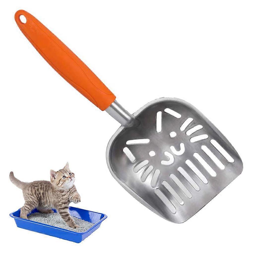 Cat Litter Scoop, Durable Metal Cat Litter Box Scoop, Sieve with Deep Scoop and Ergonomic Handle, Made of Solid