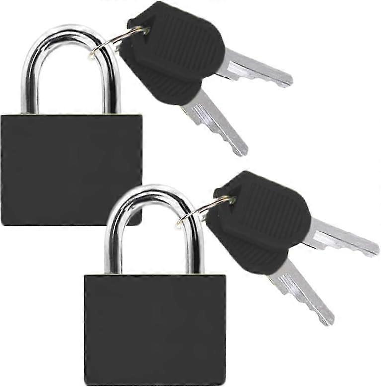 Small luggage padlock, 2-pack, black