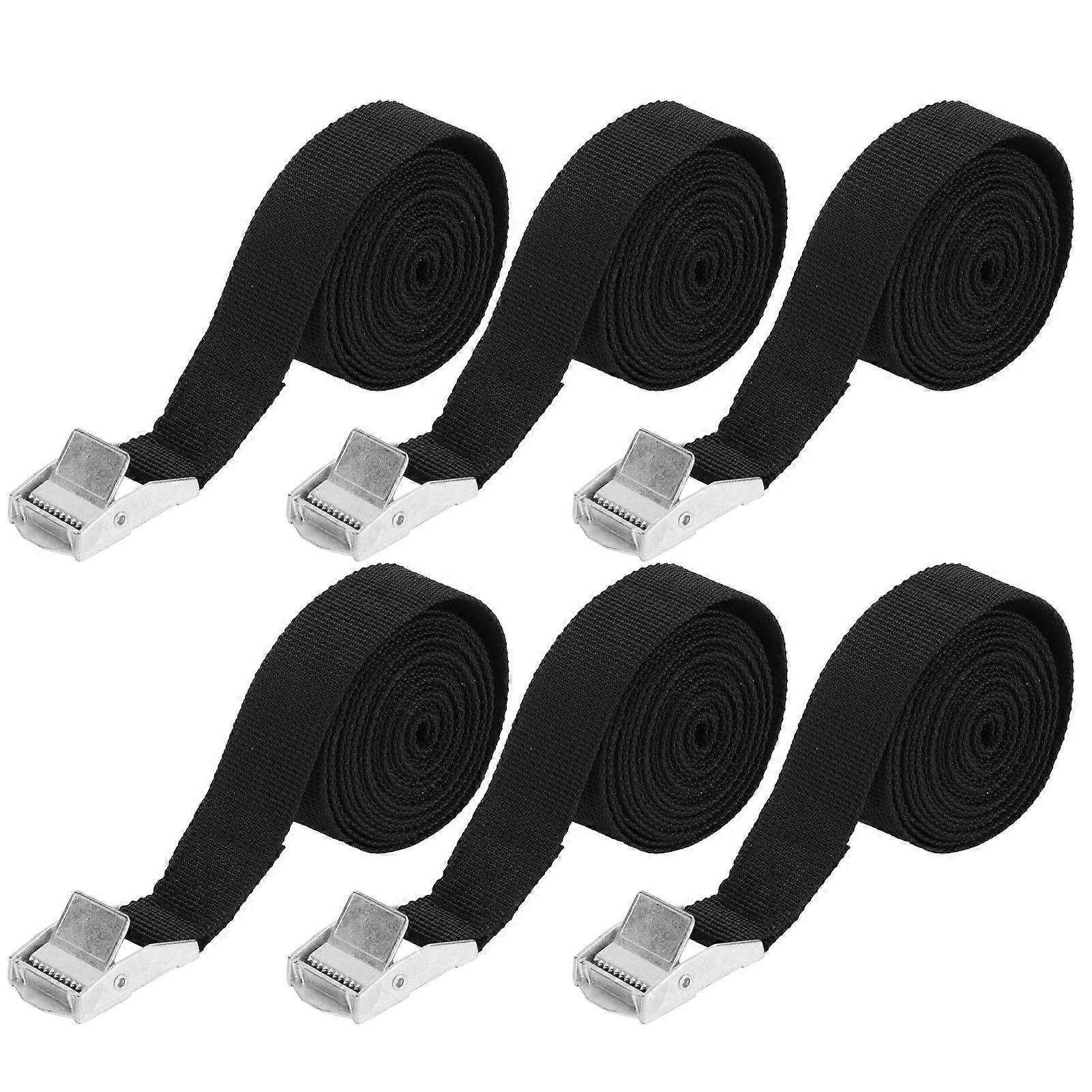Adjustable Cam Buckle Tie-Down Straps, Black Heavy-Duty 1" Width, for Motorcycles Trucks and Bikes, Secure Load Tensioning