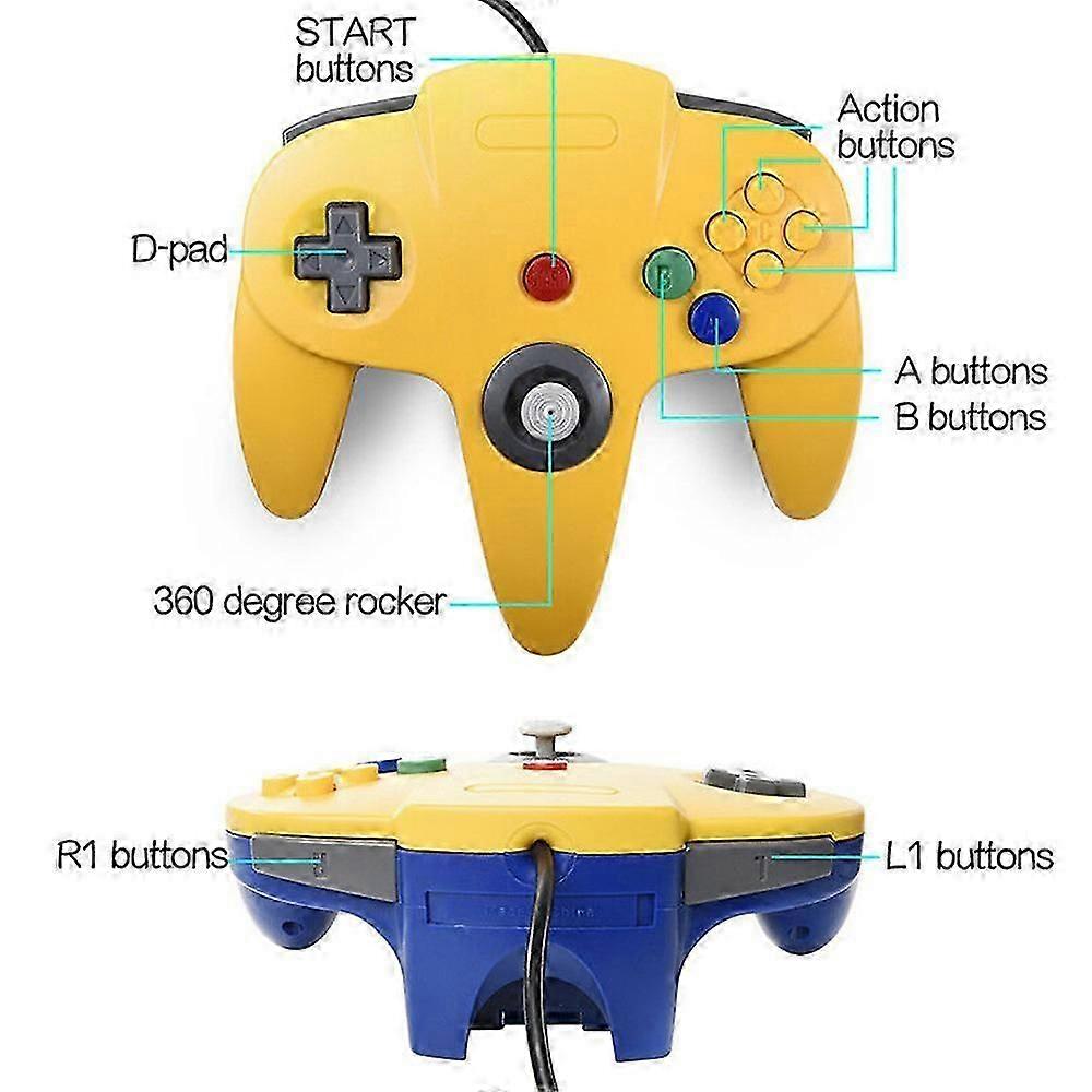 USB verkabelt N64 Gamepad Joystick für Original Nintend 64 Konsole USB Controller Gaming Joystick für Nintend N64 Gamepad