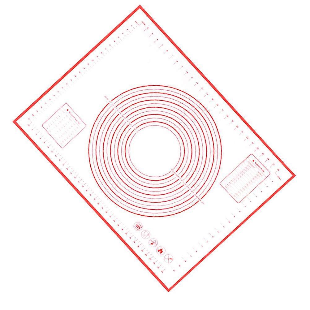 سيليكون الخبز حصيرة غير قابلة للانزلاق سميك بطانة المعجنات الحمراء مما يجعل وسادة صينية الخبز مع مقياس لمطعم المطبخ استخدام 1 قطعة