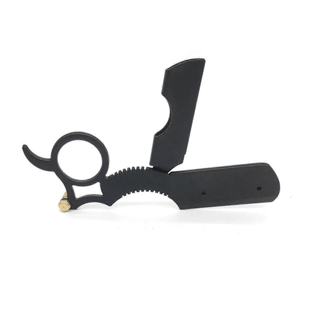 Manual Razor - Black Stainless Steel Beard Razor for Men, Classic Hand Razor with Precision Blade and Ergonomic Grip
