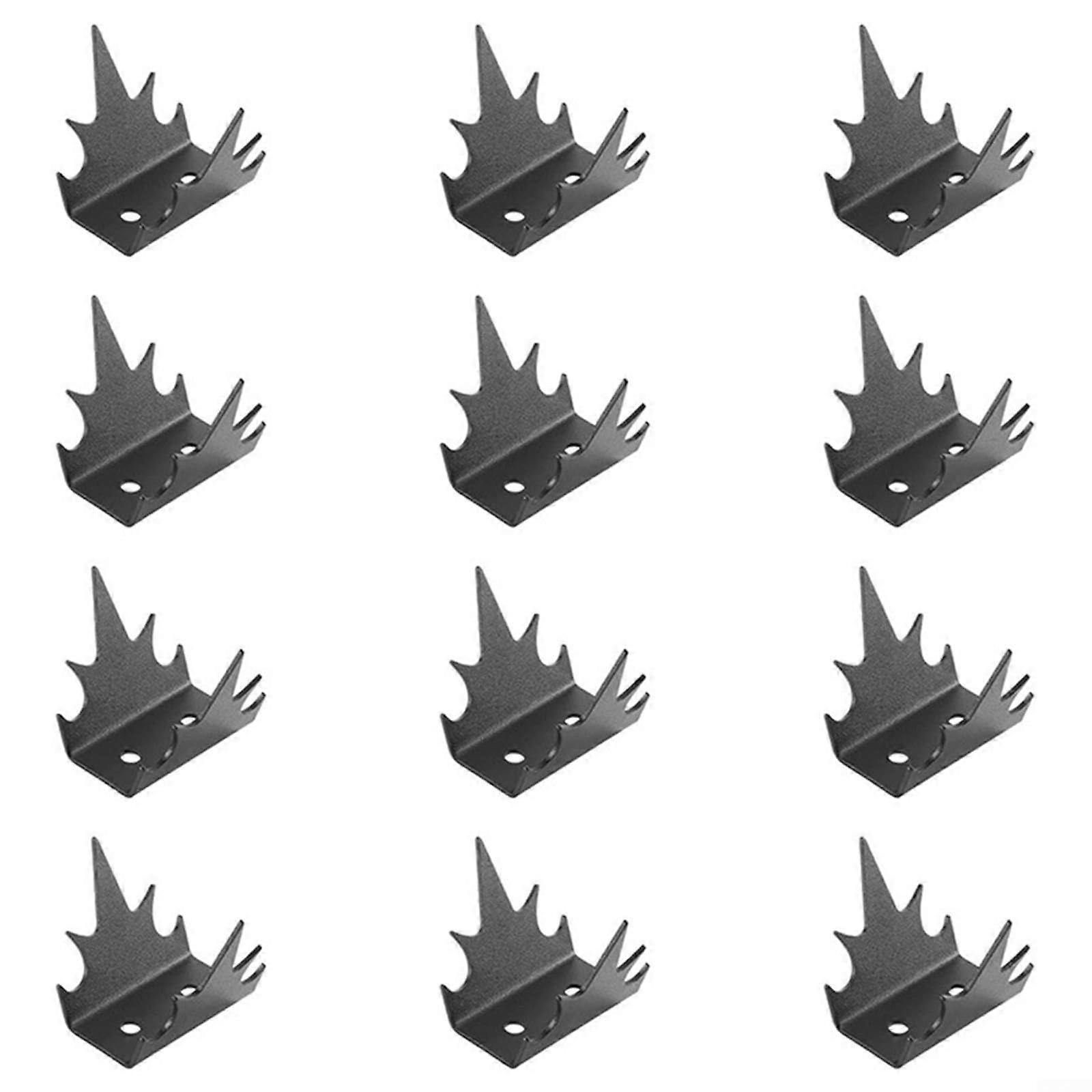 Set of 12 Security Fence Spikes Anti Intruder Fence Spikes Anti Climb Fence Metal Fence for DIY Garden Fence