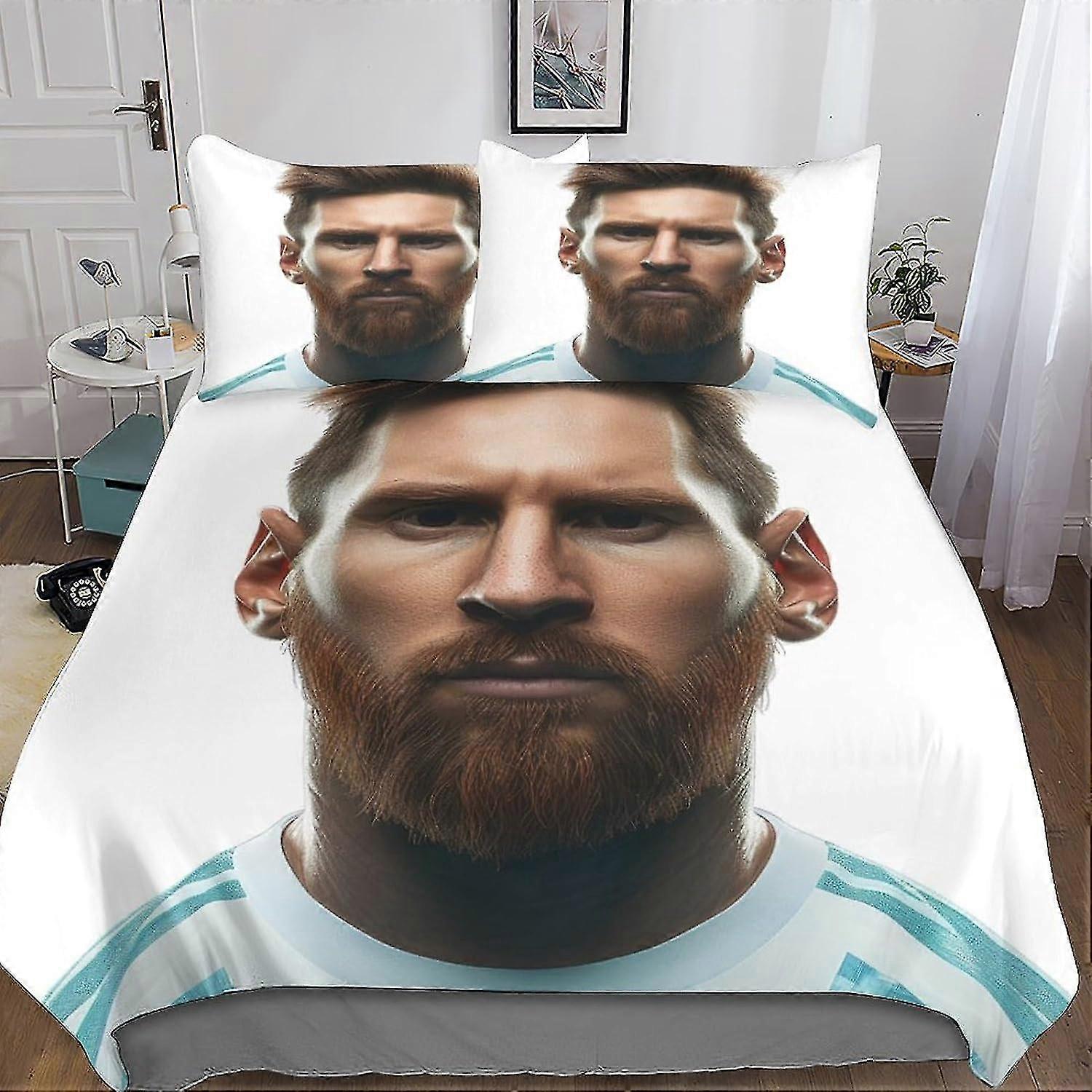 Stylish Microfiber Sports Bedding Set with 3D Print - 3-Piece Comforter Cover Set with Hidden Zipper Closure