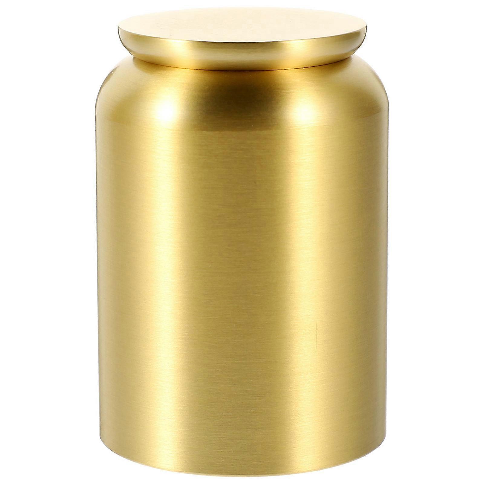 Sealed Jar Copper Dustproof Storage Tea Lovers 8X5X5CM Golden Airtight 1Pack