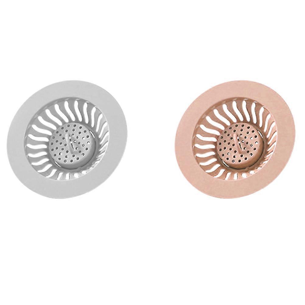 Odor Proof Sink Drain Filter Nets Square Shape Pink For Wash Bowls And Bath Tubs 2Pack