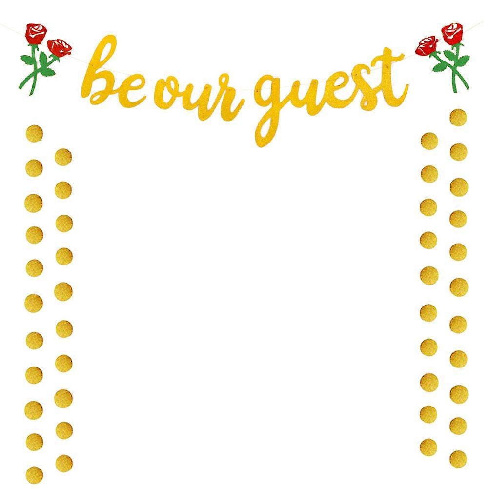 Rose Hanging Banner For Engagement Party Decorations Round Piece 31.05X7.86X0.04IN Party Theme Design 3 Pieces