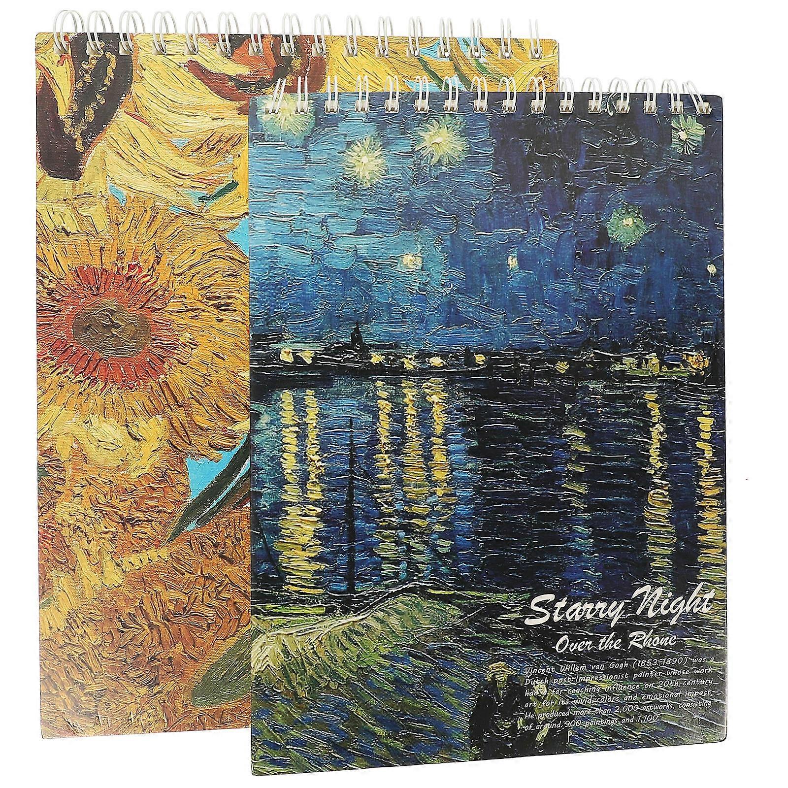 Painting Sketch Books Art Sketchbooks Students Drawing Notebooks Assorted Color A4 Size Hardcover 2Pcs