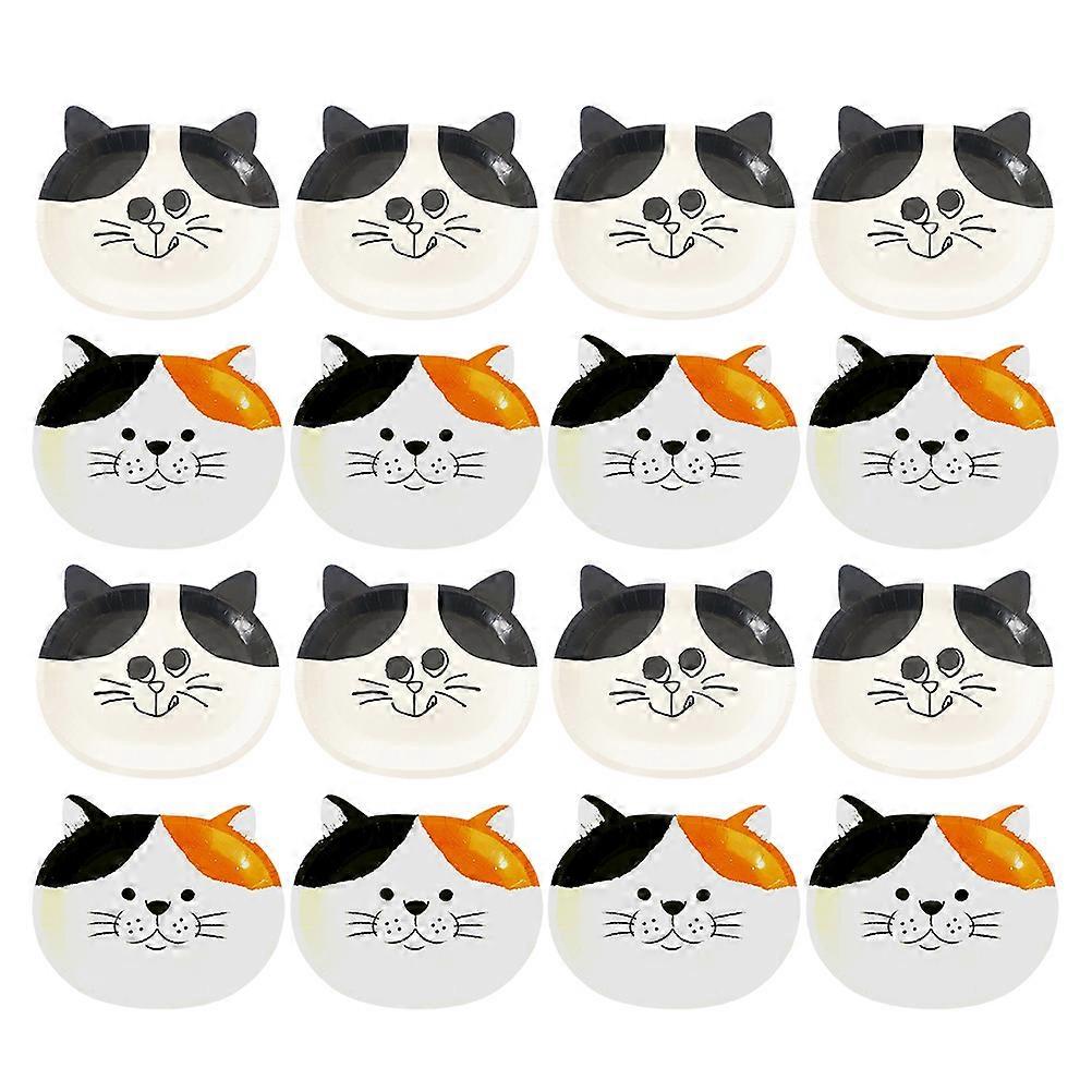 Pet Party Thickened Paper Plates for Food 16Pcs Assorted Color Cake Tray
