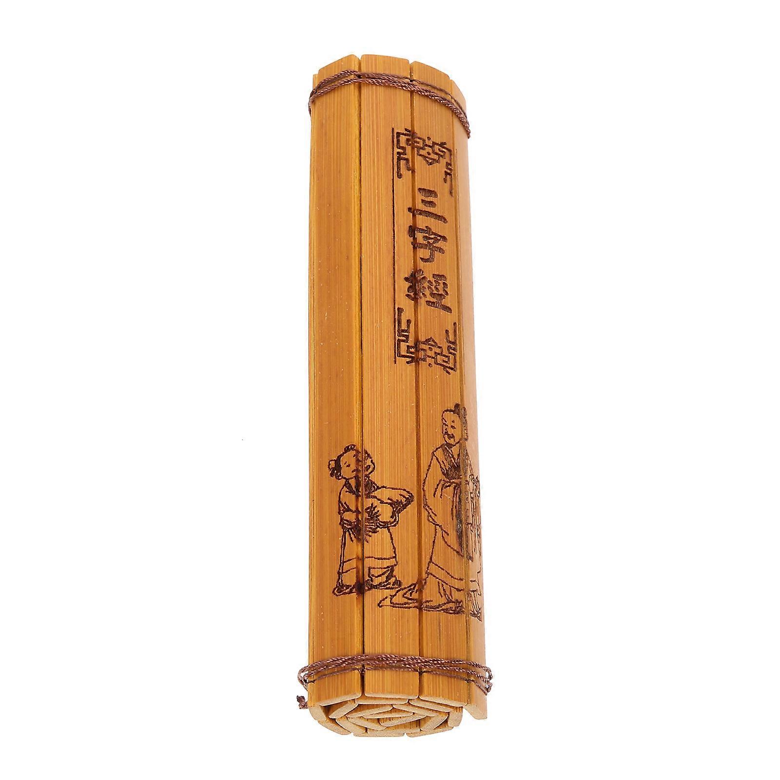 Vintage Home Decor Bamboo Book Model Elegant Stage Performance Prop 9.4×6.2×0.1in 1Pcs