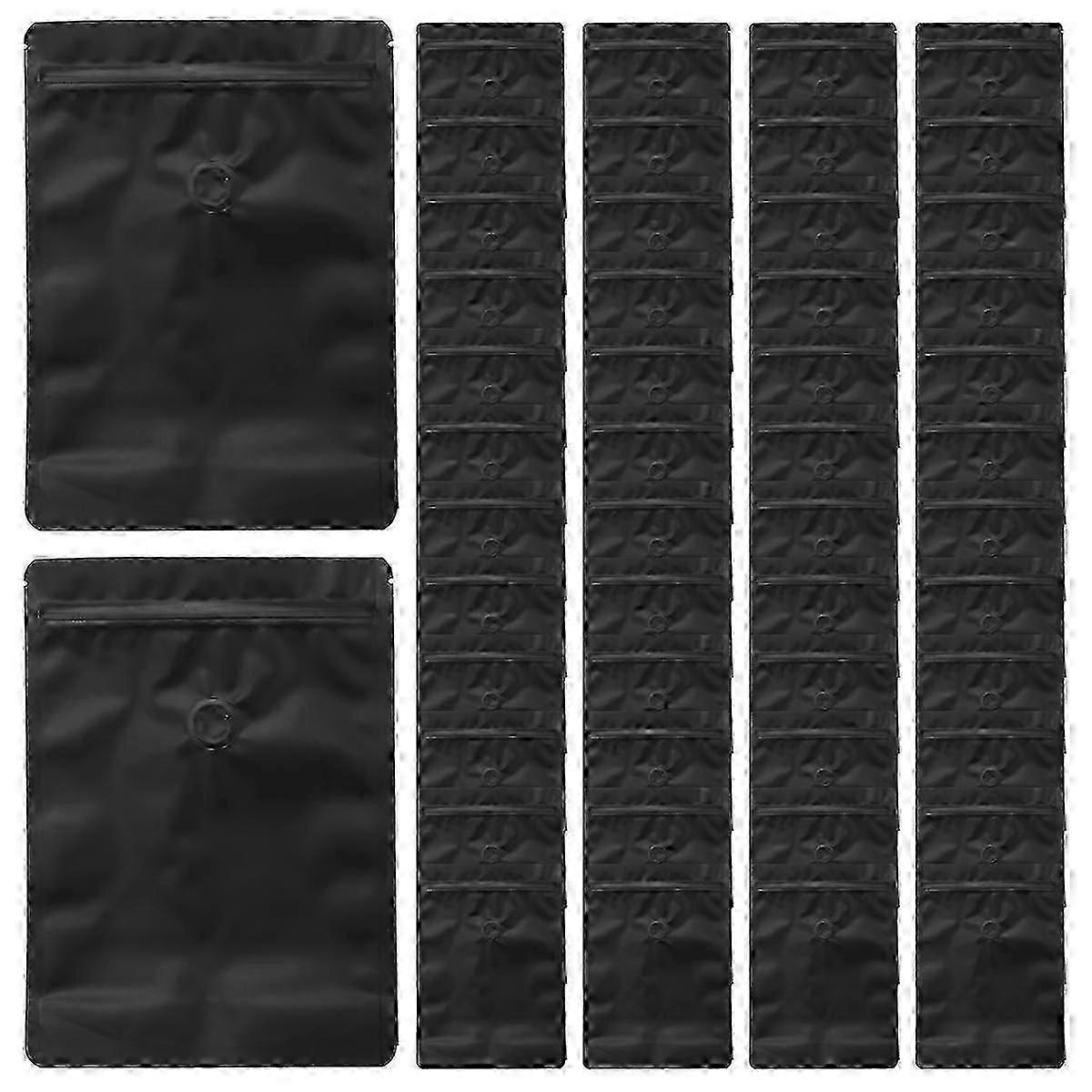 50 قطعة مات أبيض / أسود رقائق الألومنيوم القهوة صمام كيس عمودي رقائق الألومنيوم حبوب القهوة اتجاه واحد العادم صمام كيس التعبئة والتغليف كيس 250 جرام أسود JS