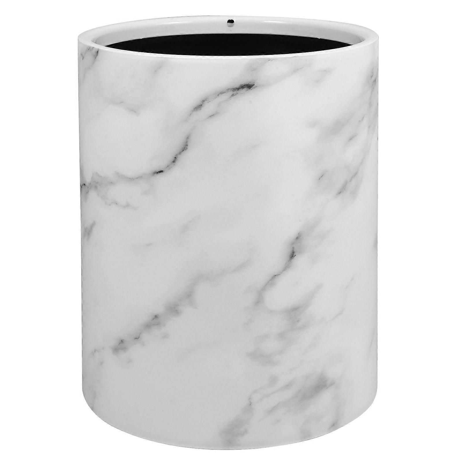 Garbage Bin Marble Pattern Wastebasket Plastic Trash Bin Bathroom Kitchen Trash Can