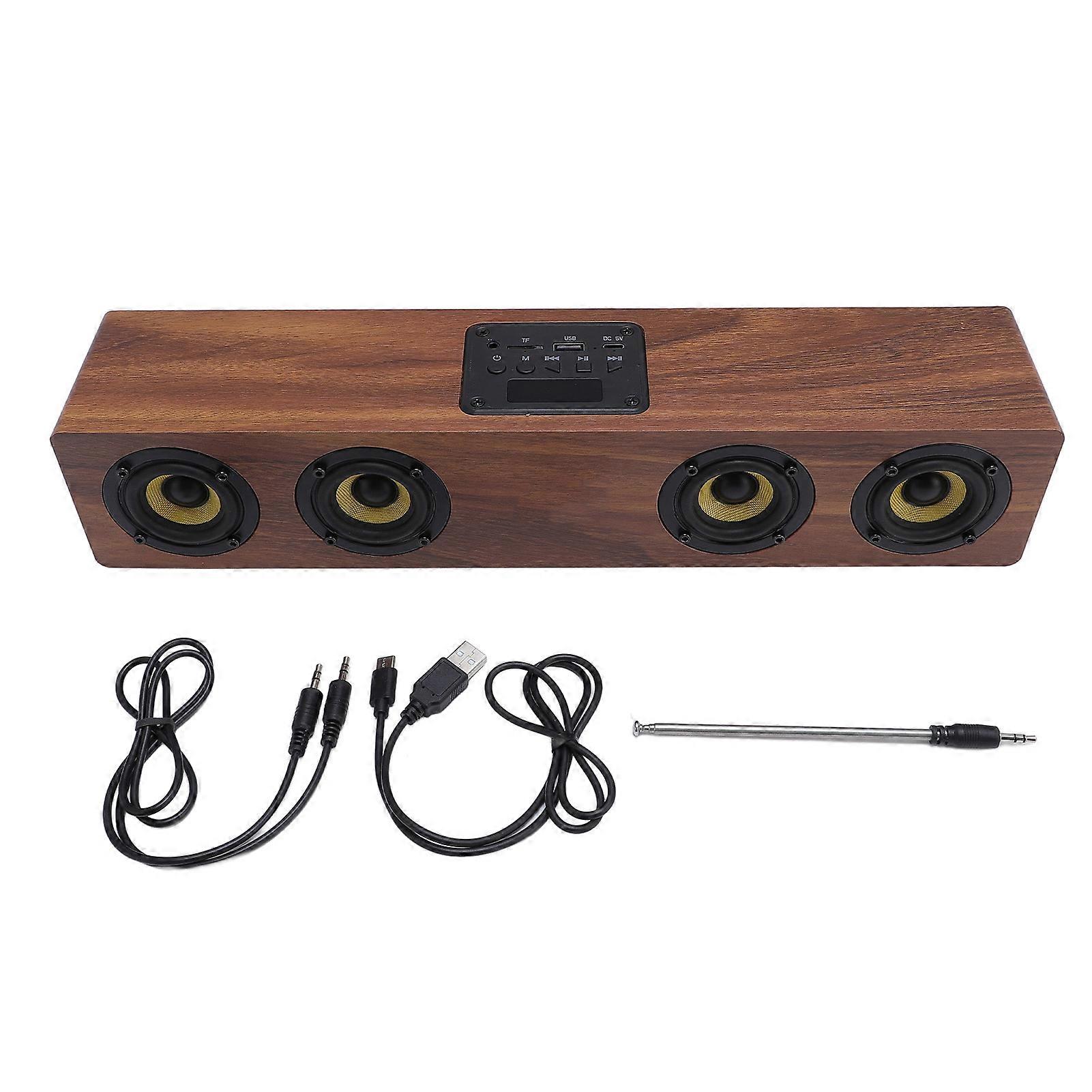 Bluetooth Soundbar 20W - Immersive 360° Sound, USB/AUX/Memory Card Playback, 40cm