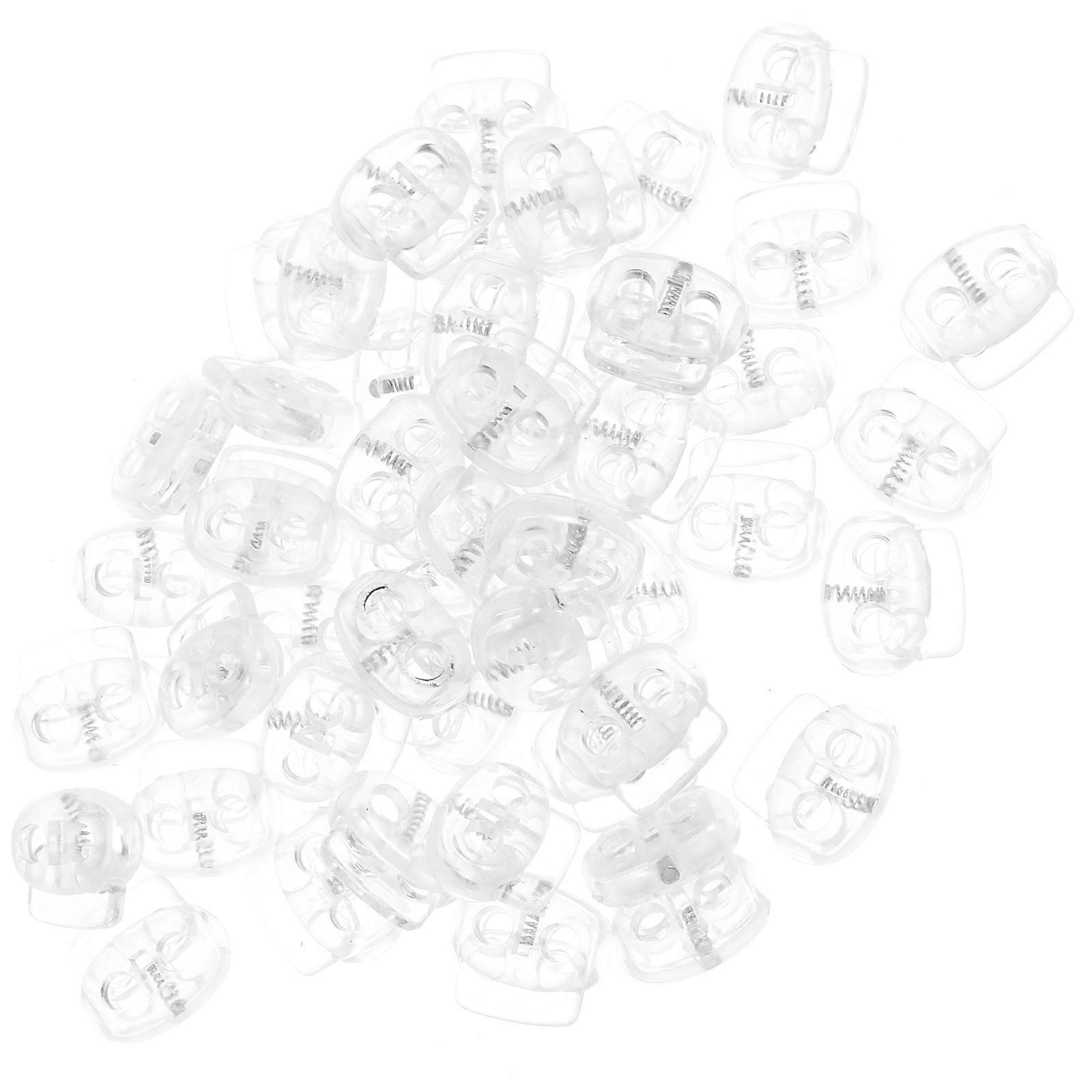 Replacement Cord Lock Spring Toggles Stoppers for Men Women Outdoor Activities 2.4X2.1cm Square Plastic 50Pack