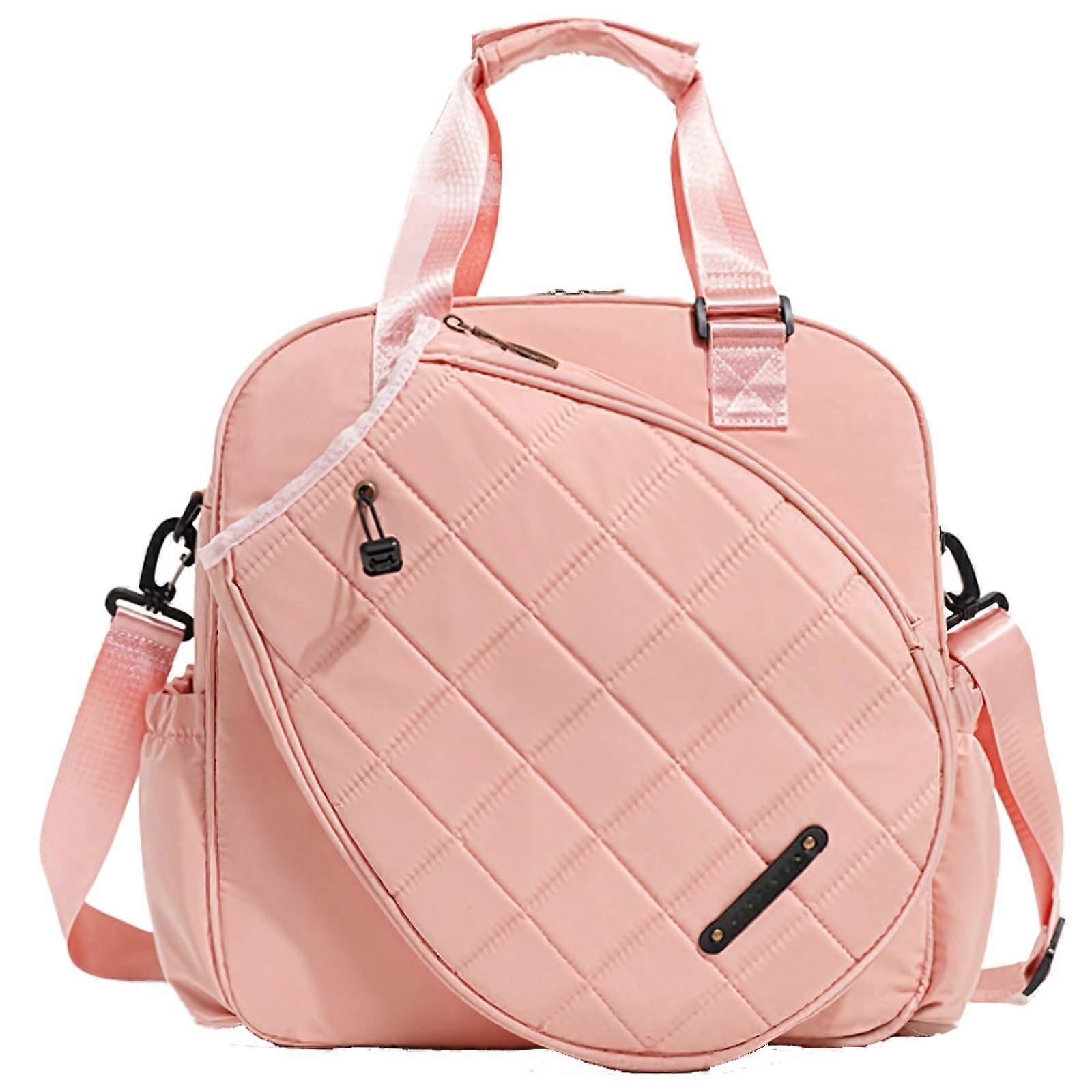 Foldable, waterproof tennis bag with adjustable shoulder strap, large capacity, rose