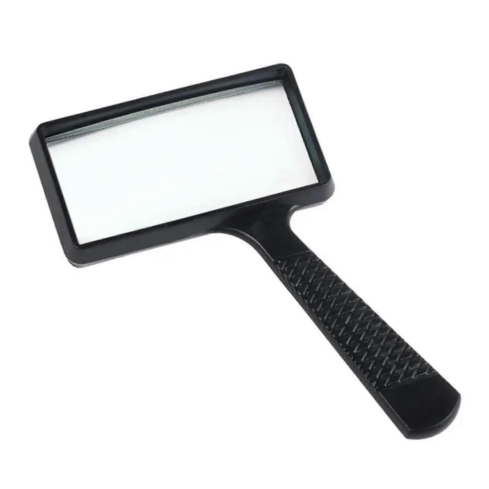 10X Handheld Reading Magnifier Desk Magnifier ABS Glass Lens 10x Magnifier for Magazines Books Newspaper 10X White