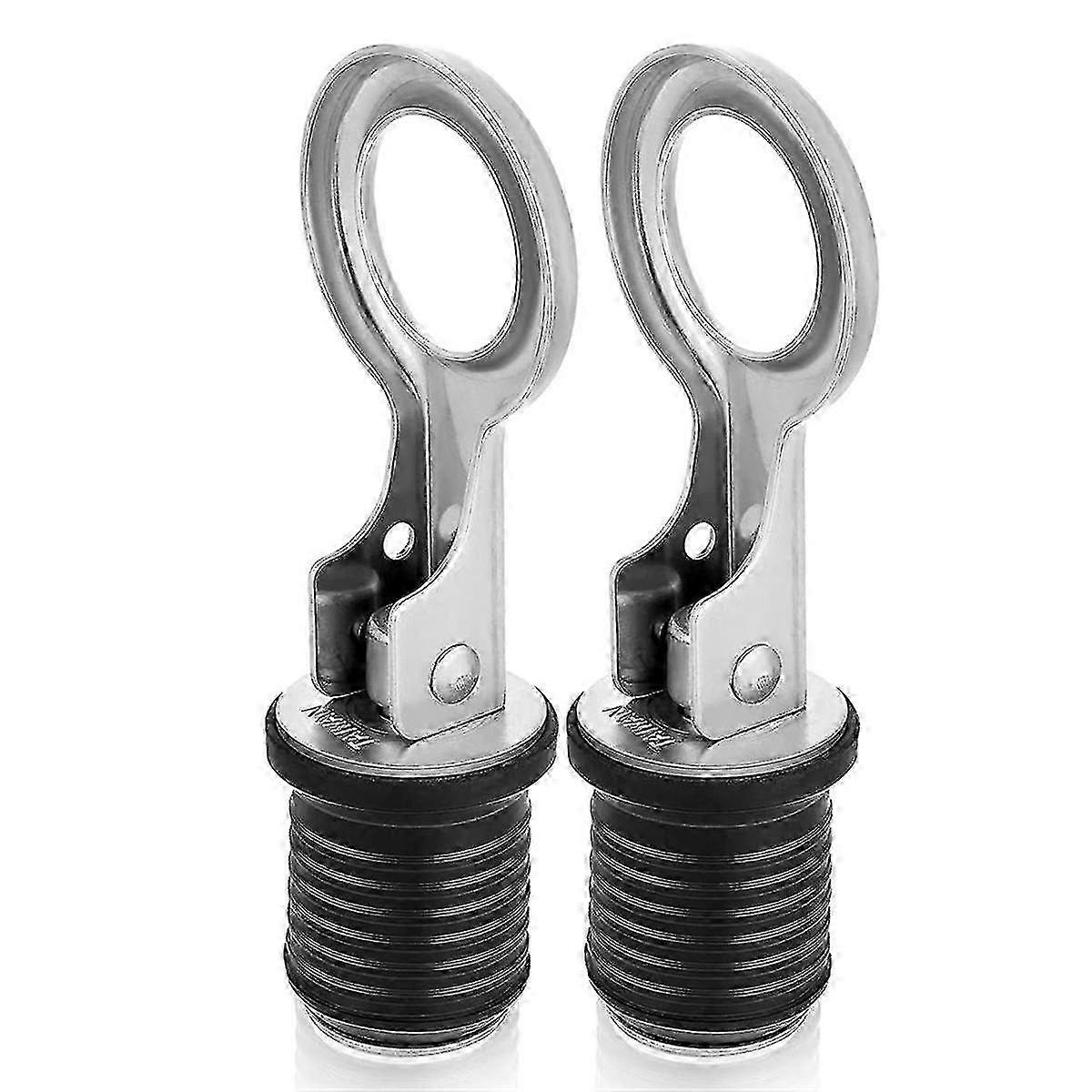 2 Pcs Snap Handle Drain Plugs for Marine Boats - 1 Inch Diameter Twist Rubber Plug for Easy Drainage and Durable Performance