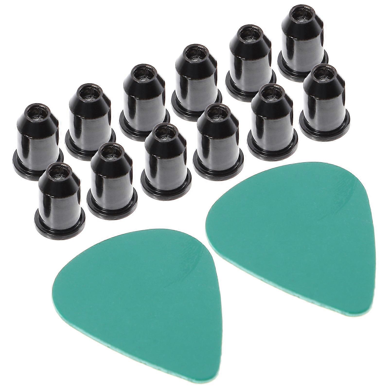 Gitar Stropp Låseknapp Erstatning Tilbehør For Elektrisk Gitar Vedlikehold Firkantet Legering 12-Stk