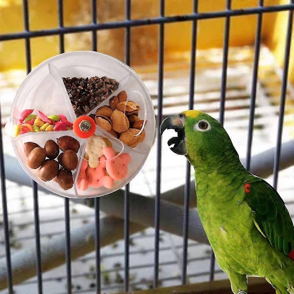 Rotating Bird Feeder Toy For Parrot Toy Wheel Shape Bird Feeder Box